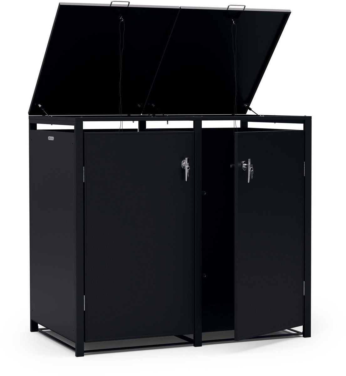 Blumfeldt Binsafe Containerbox - Opberger - 2 Afvalbakken - Weerbestendig - Afsluitbaar - Zwart