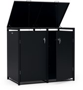 Blumfeldt Binsafe Container Box - Rangement - 2 Poubelles - Résistant aux intempéries - Verrouillable - Zwart