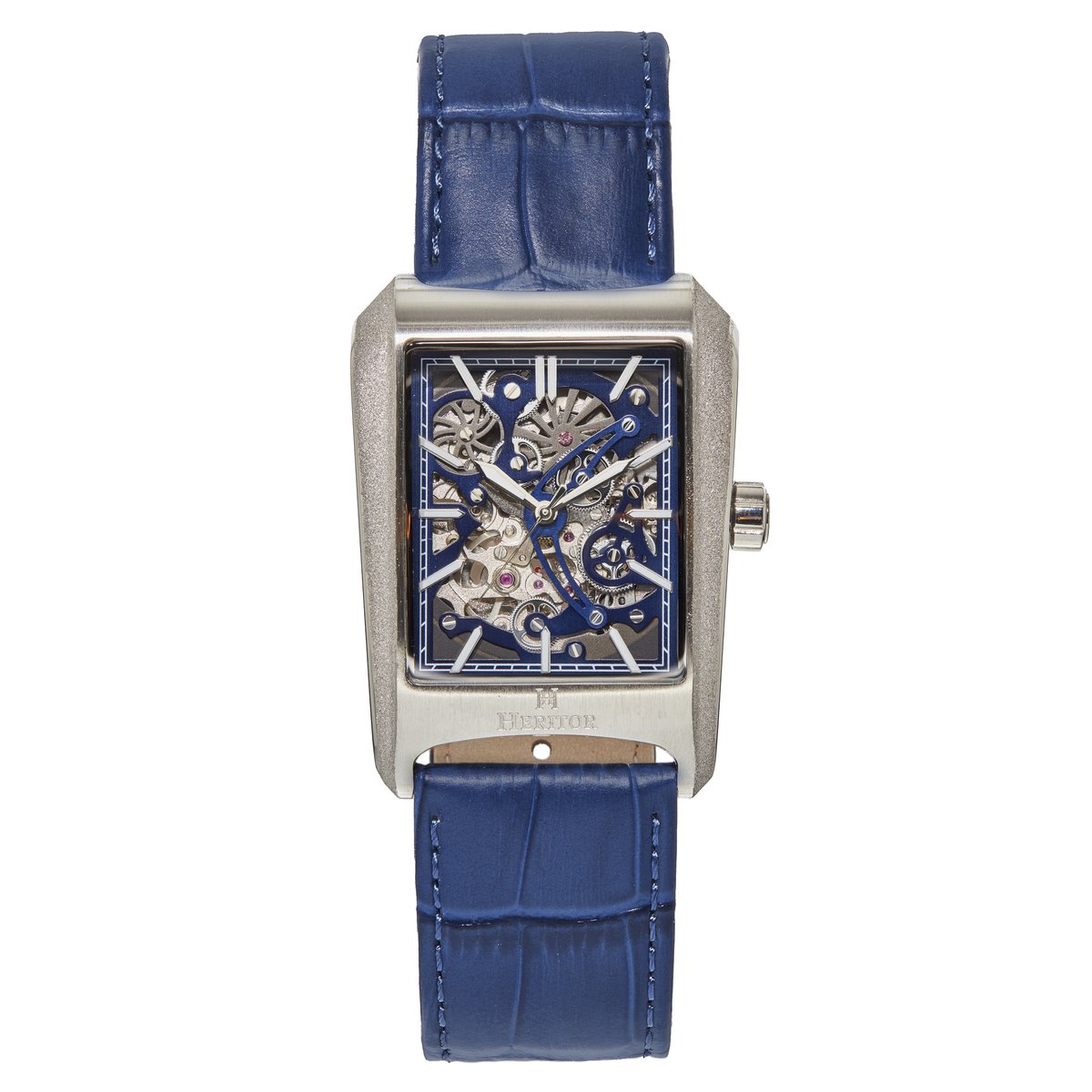 Heritor Automatic Wyatt Skeleton Horloge - Zilver-Blauw