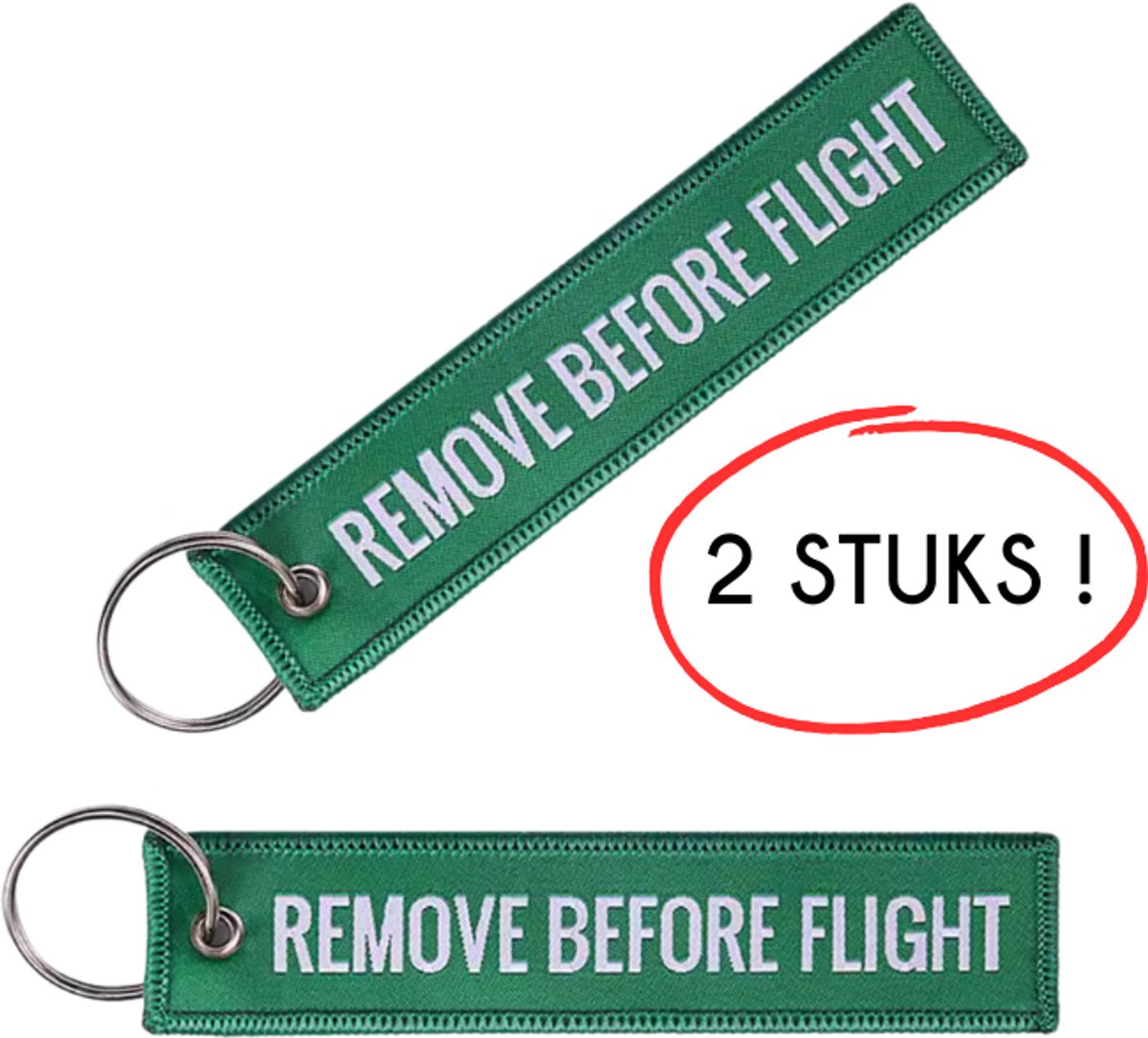 S4D® - Remove Before Flight - Sleutelhanger - Sleutelhanger Auto - Sleutelhangers Volwassenen - Groen - 2 STUKS !