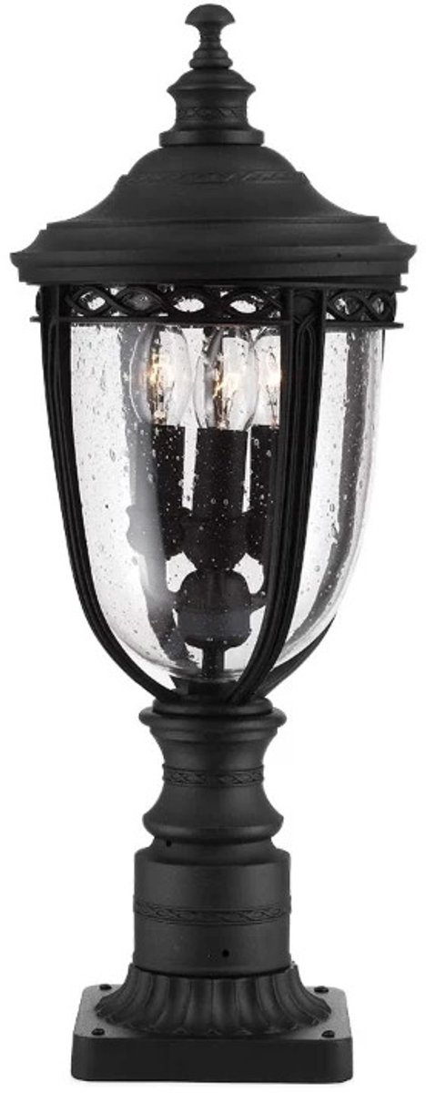 Feiss Mini LED Tuin Pilaar English Bridle | 3X E14 Max 60W | IP44 (Outdoor) | Black