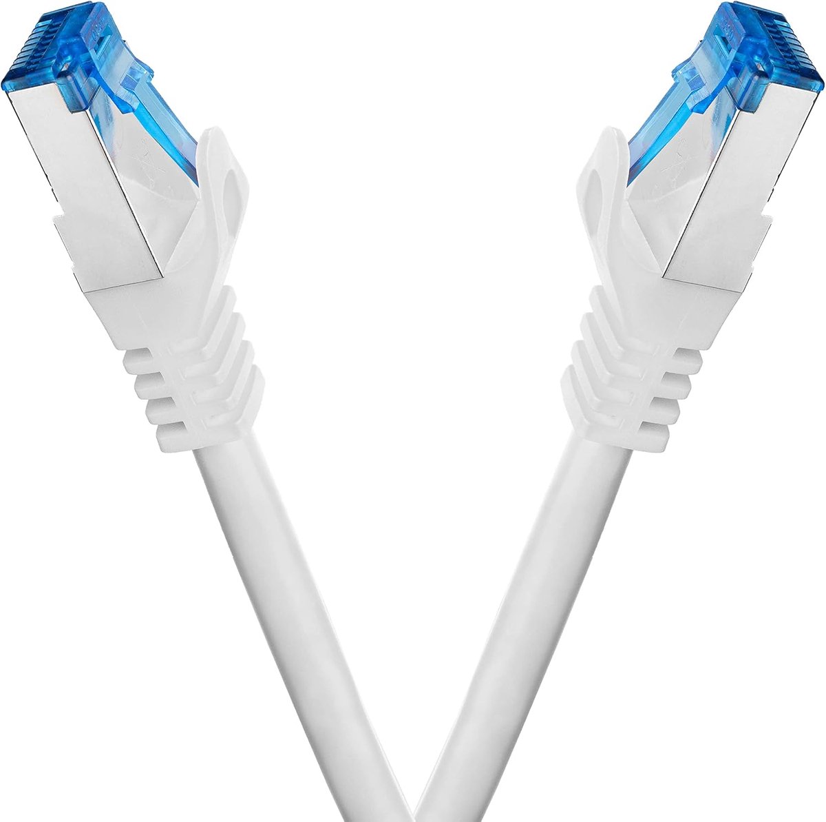 Image of 2 Stuks 15 cm CAT7 Gigabit Patchkabel - Dubbel Afgeschermd S/FTP Ethernet Kabel