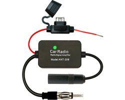 Universele Antenne Radio Signaalversterker - FM/AM - 85-112MHz - 25dB - 34cm - ANT-208 - Zwart