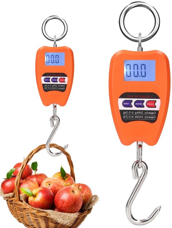 Hangweegschaal, 300 kg, 660 kg, lcd-digitale elektronische hangweegschaal met haak voor het wegen van landbouw, jacht, trekgewicht, grote vis met nauwkeurige sensor