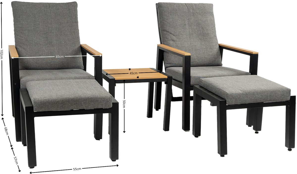 Lesli Living Duoset Coda Charcoal
