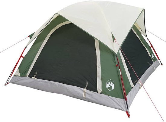 vidaXL - Tent - 4-persoons - waterdicht - groen van Vidaxl — afbeelding 4