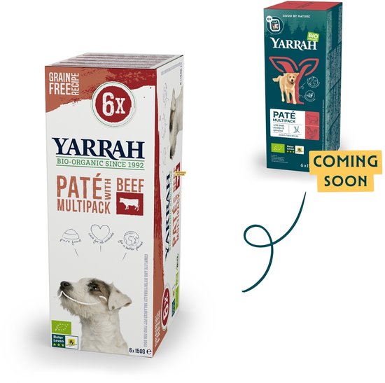 Yarrah Bio Hondenvoer Multipack Paté Graanvrij Rund - Kip 6 x 150 gr