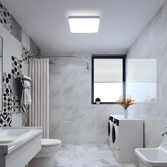 NICEME 24 W LED Ceiling Light Modern Round Wood Natural White 4500K
