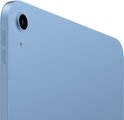Gros plan de l'arrière bleu d'un iPad, montrant l'appareil photo et le côté.