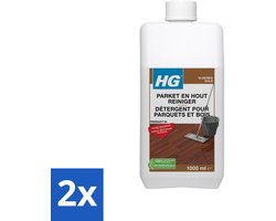 HG - Parket- & Houtreiniger - Frisse Geur - Reinigt Streeploos - 1L - Voordeelverpakking - 2 stuks