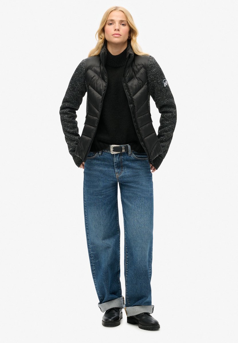 Superdry Gebreide Hybrid Storm jas Dames Gewatteerde jassen Zwart