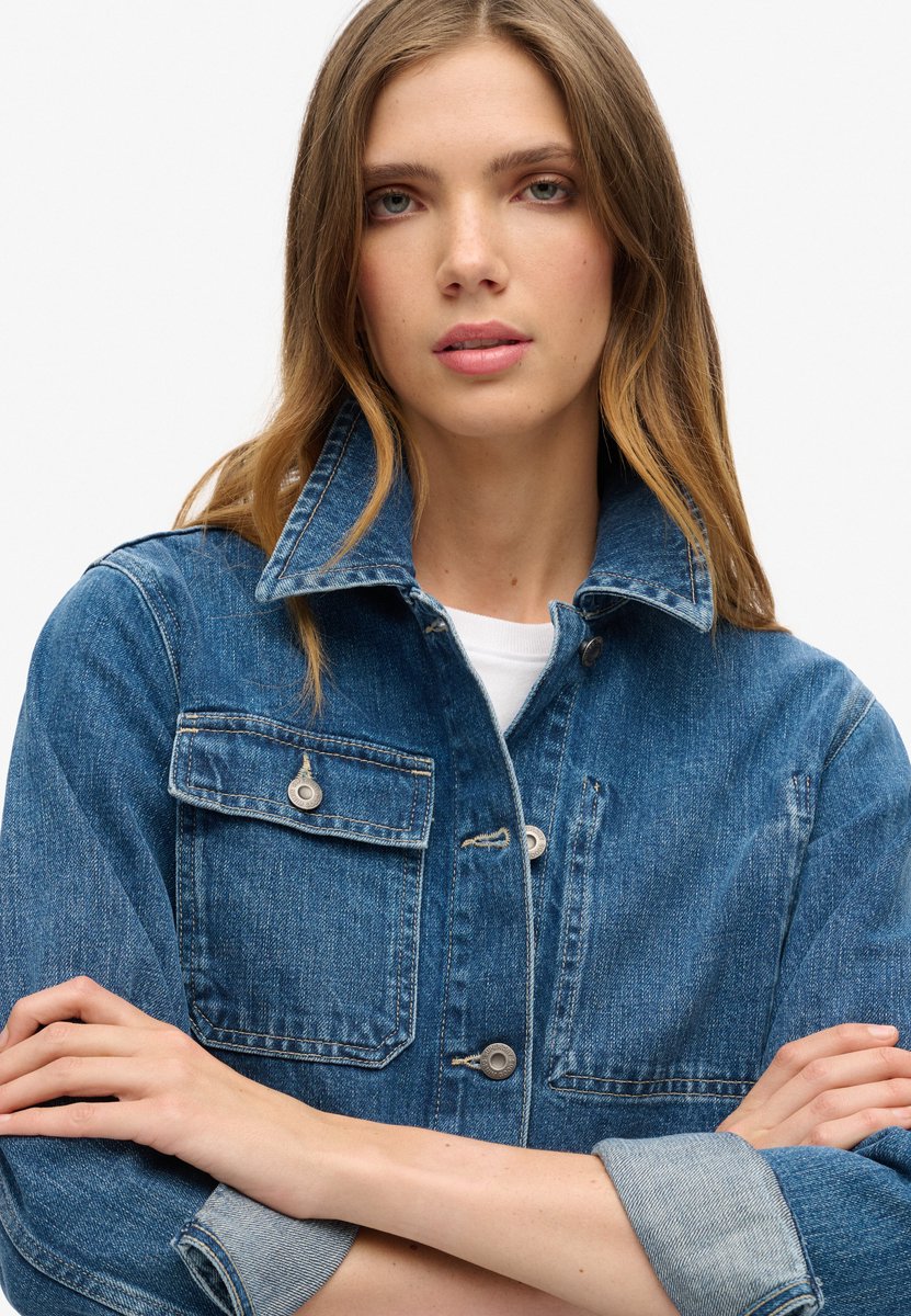 Superdry Chore jas van spijkerstof Dames Buitenjassen Blauw