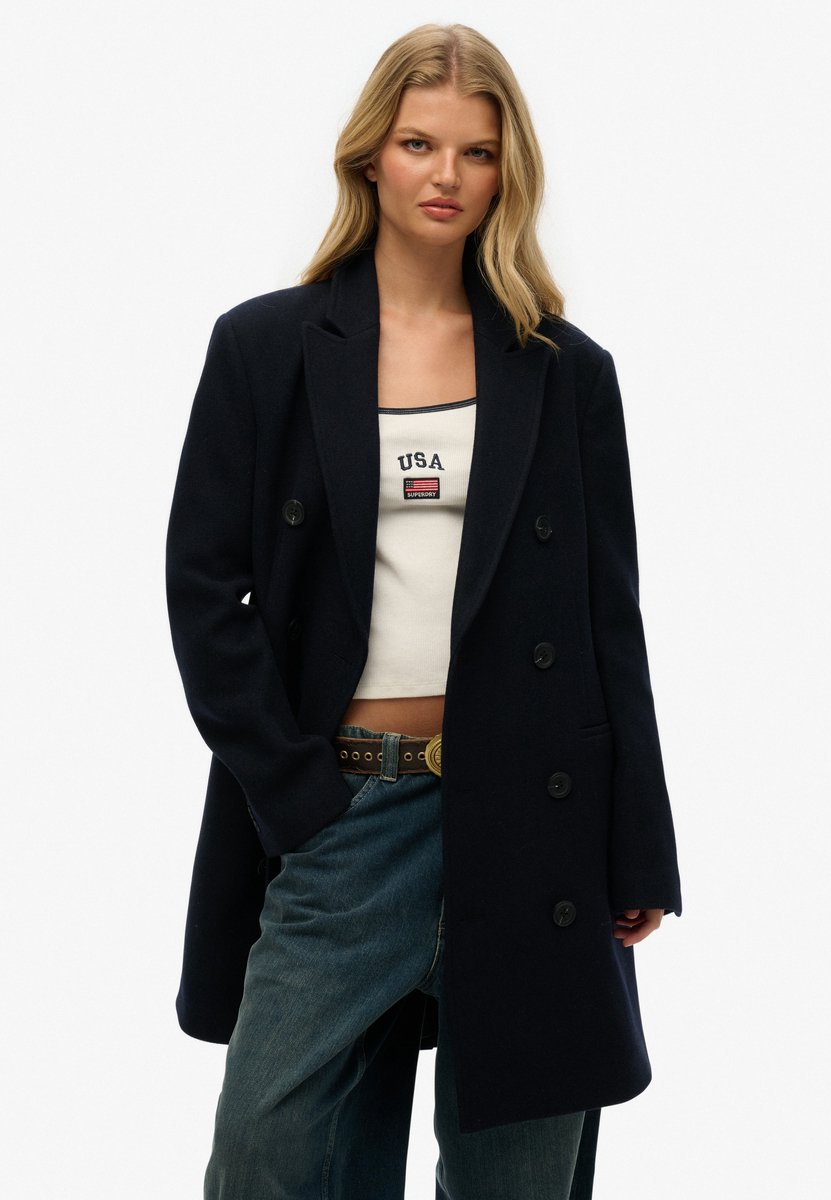 Superdry The Merchant Store oversized nette jas Dames Jassen Blauw