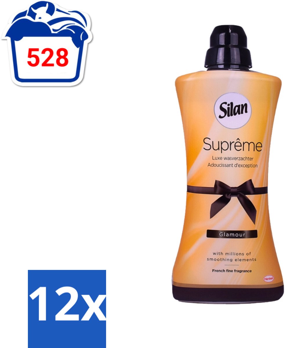 12 x Silan Suprême - Wasverzachter - Glamour - 44 Wasbeurten - 1.2L - Wasverzachter - Wasverzachter Glamour - Luxe Wasverzachter - Zachte Was - Geurige Was