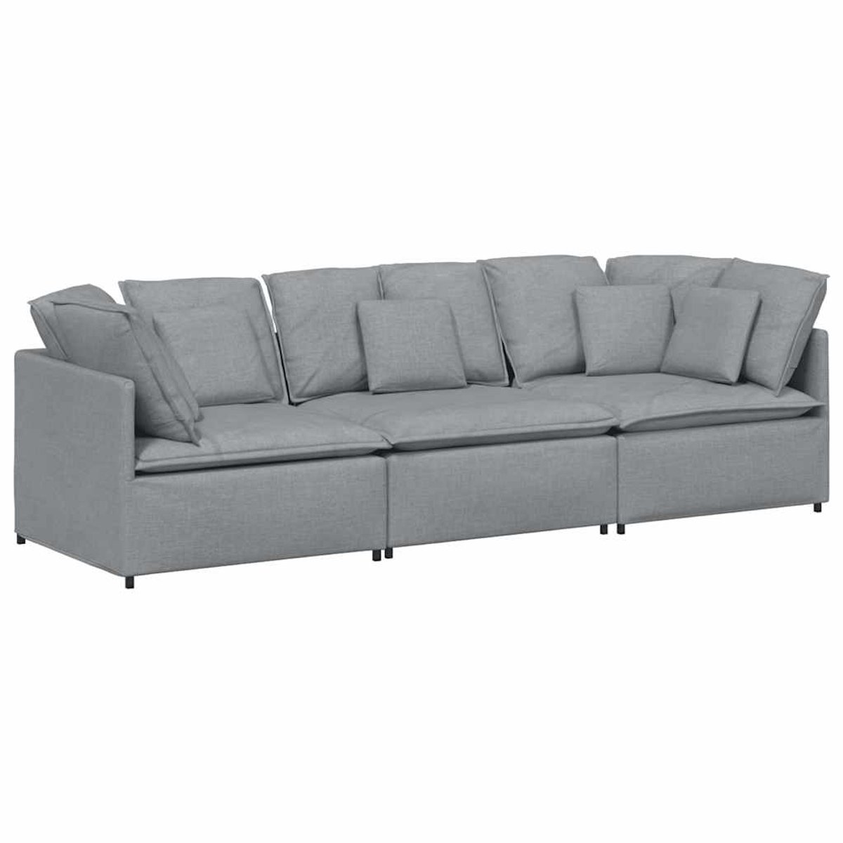 vidaXL - Modulaire - bank - met - kussens - stof - lichtgrijs