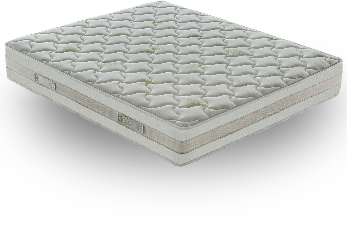 Ilovesleep Matras ROMA 180x200 5 cm Traagschuim met Koudschuim Matras - Dikte 25 cm - Stijfheid h3 wit