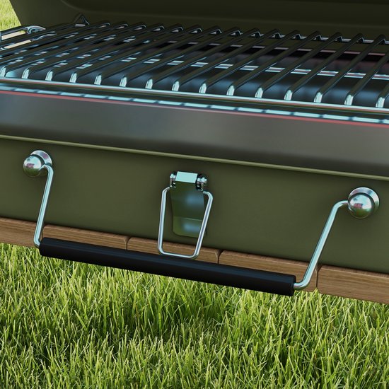 Premie Houtskool barbecue - Draagbare opvouwbare barbecue - Grilloppervlak 32x20cm - mini BBQ van Merkloos — afbeelding 4