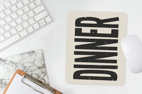 Muismat 19x23 cm - Mousepad Eten - Vintage - Retro - Japandi - Muismatten