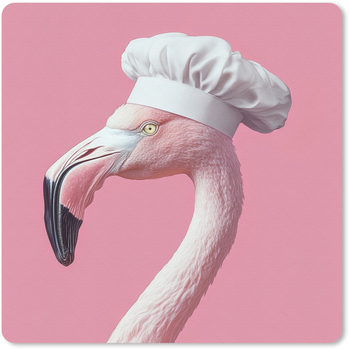Muismat 30x30 cm - Mousepad Flamingo - Roze - Koksmuts - Vogel - Muismatten
