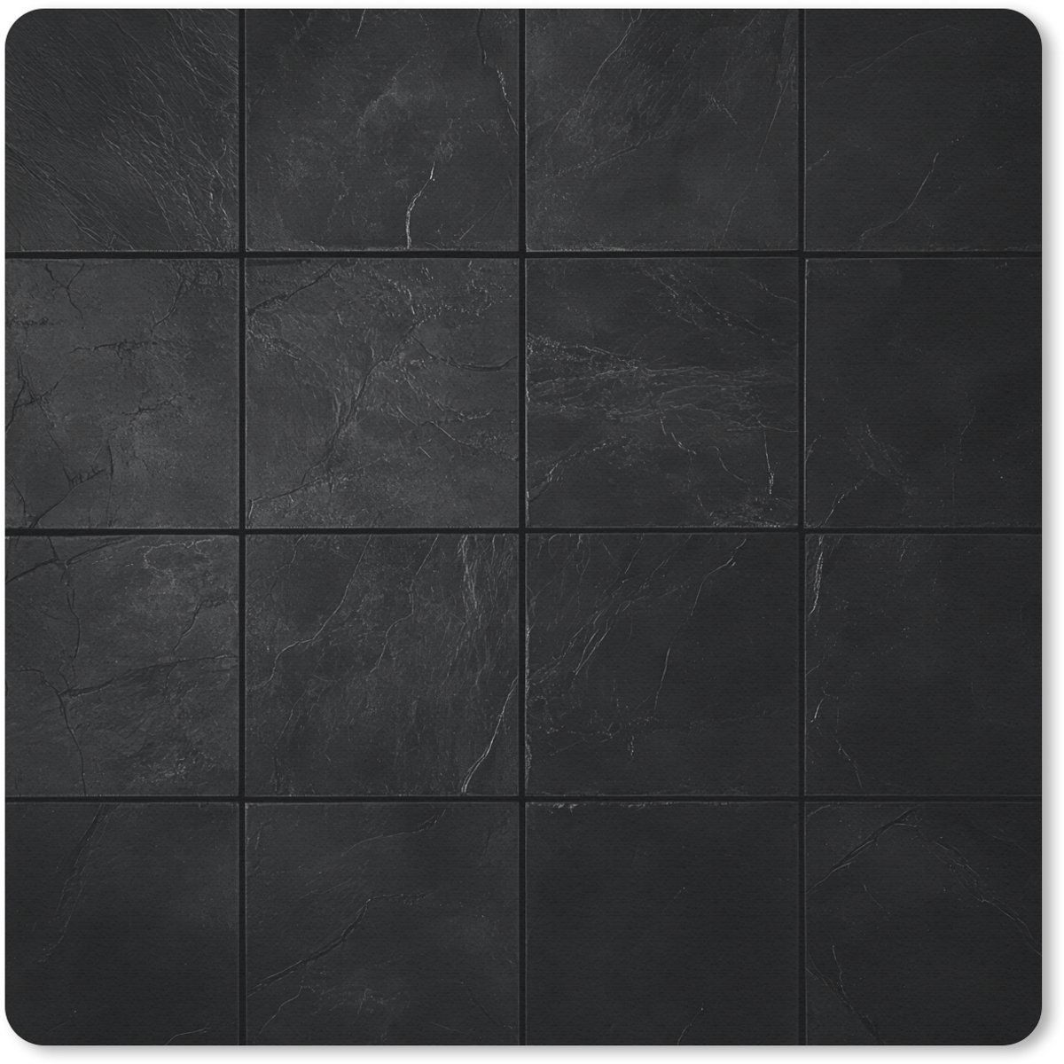 Muismat 30x30 cm - Mousepad Zwart - Tegels - Muismatten