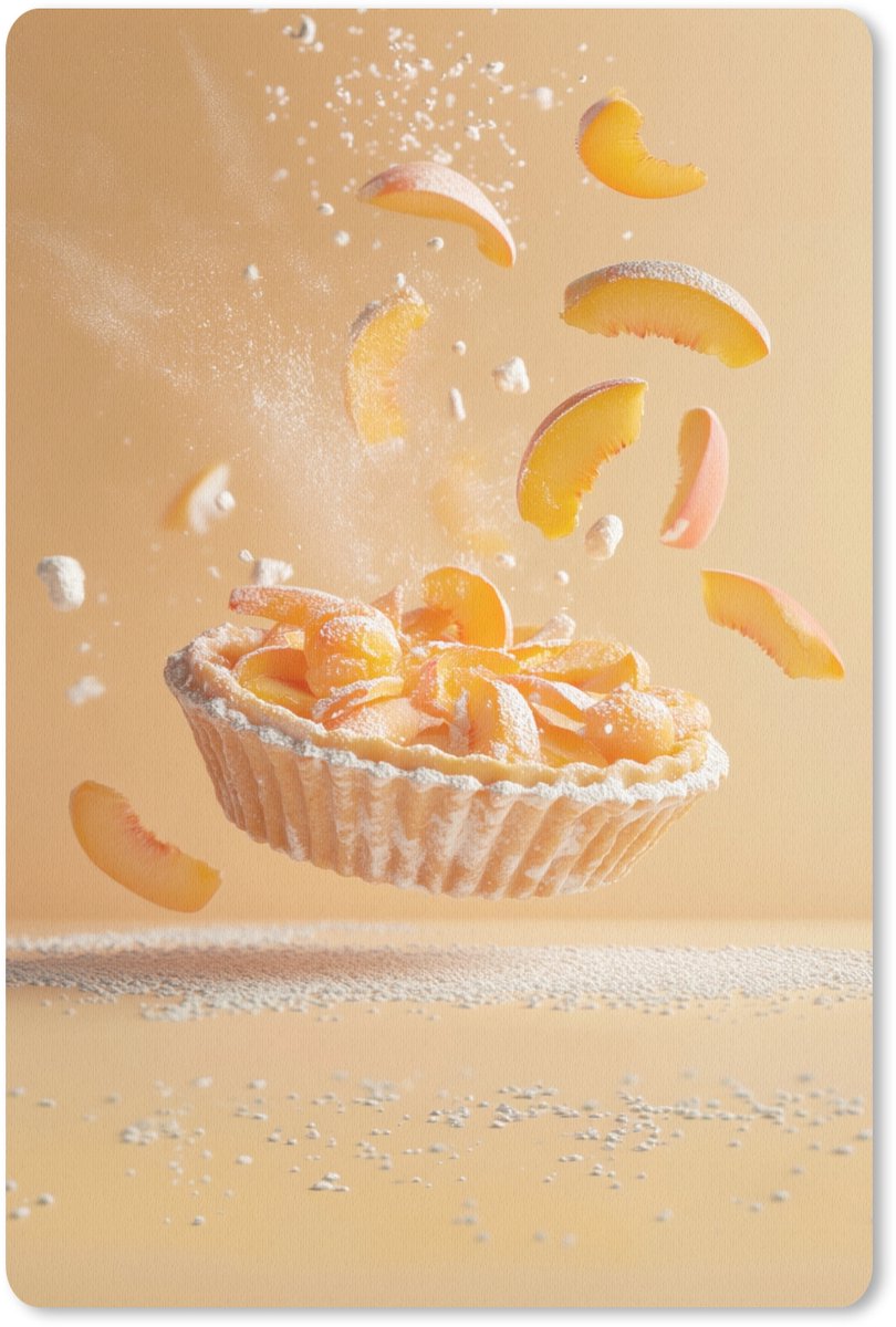 Muismat 18x27 cm - Mousepad Peach - Eten - Taart - Oranje - Muismatten