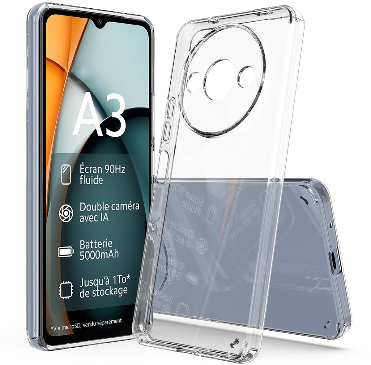 Hoesje geschikt voor Xiaomi Redmi A3 - Phonesta Scratchproof Back Cover - Transparant