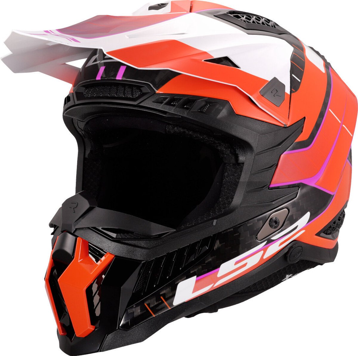 LS2 Helm X-Force Carbon Galuo MX703 oranje maat XL