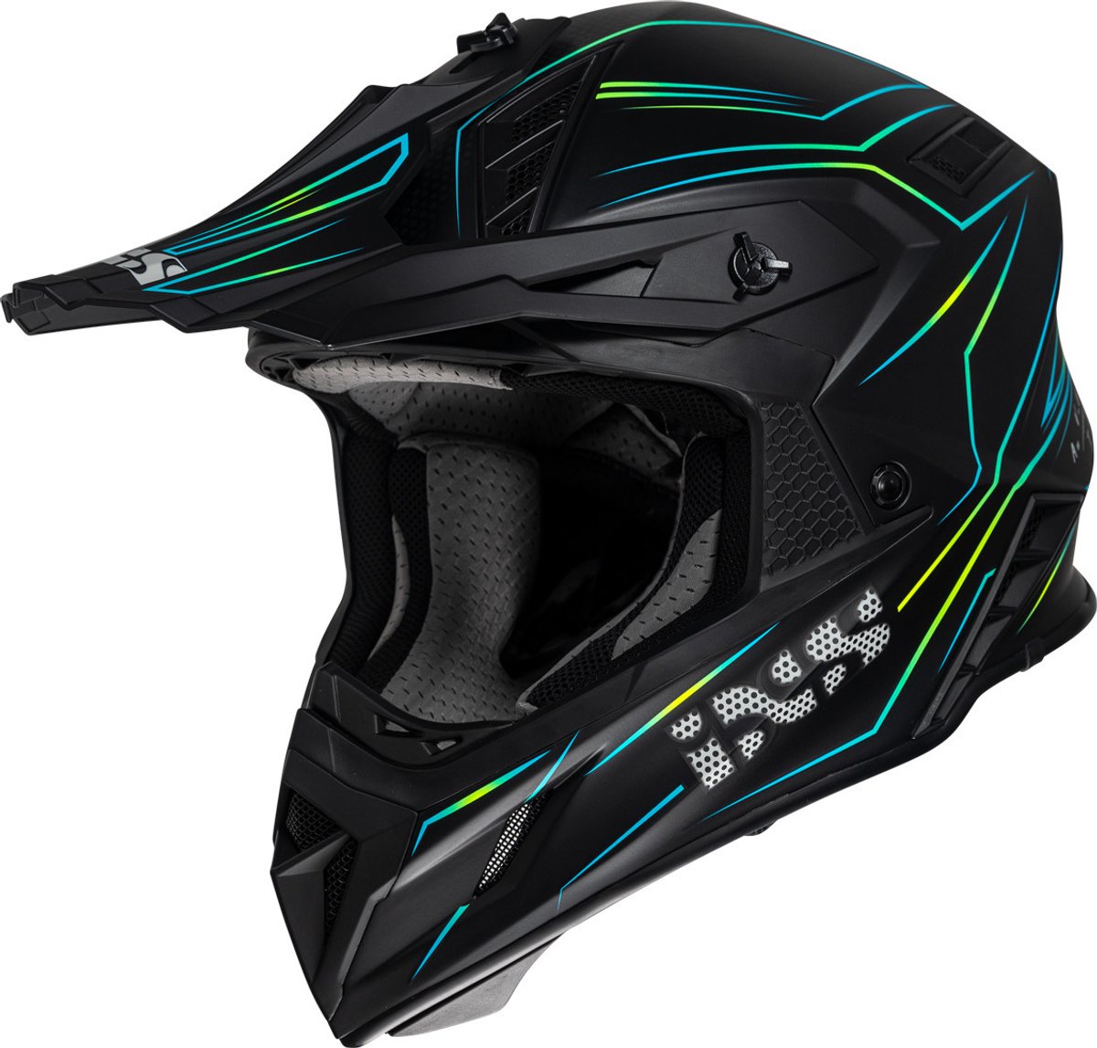IXS iXS189FG 2.0 Mat Zwart Geel Crosshelm - Helm