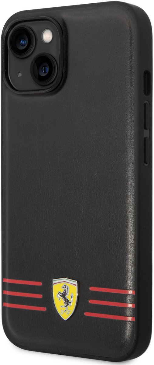 Ferrari Back cover - iPhone 14 Plus & 15 Plus - Zwart - Slank design - Goede grip - Premium uitstraling van Merkloos — afbeelding 2