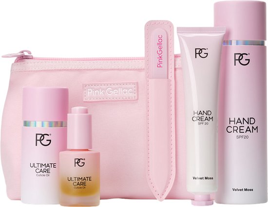 Pink Gellac Nourish Nail Care Set - Geschenkset Vrouwen met Nail Care Pouch, Nagelvijl, Handcreme en Ultimate Care Nagelriemolie - Nagelverzorging Set - Geschenkpakket Handverzorging - Nagel Verzorging Set Manicure