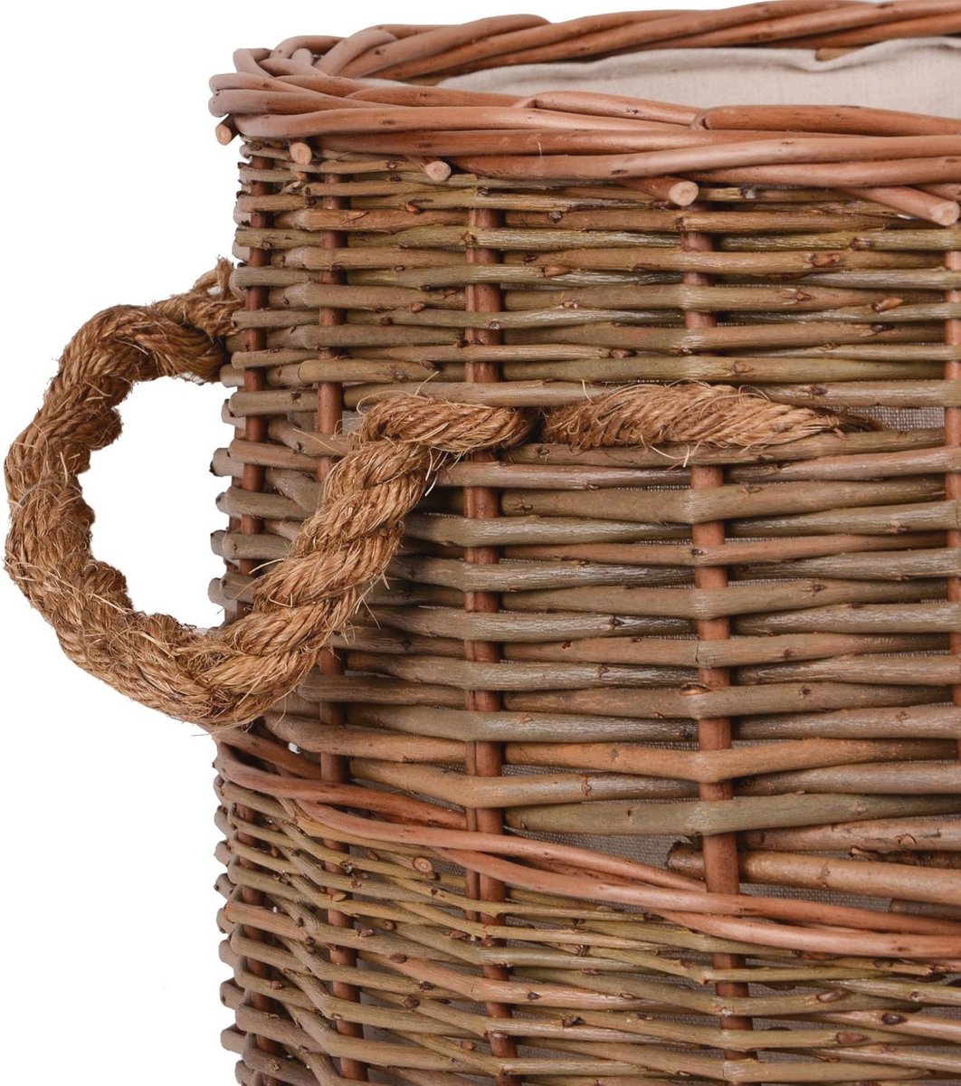 Stijlvolle Hoogwaardige Wilgen Mand voor Haardhout, Wasgoed of Decoratie - Ø 40 cm — cadeau in Wonen & Interieur - foto 6