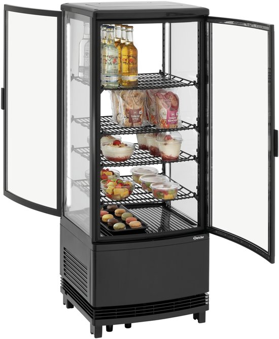 Bartscher Mini-koelvitrine - 98L - 4 Niveaus - Led - 425x425x1090mm