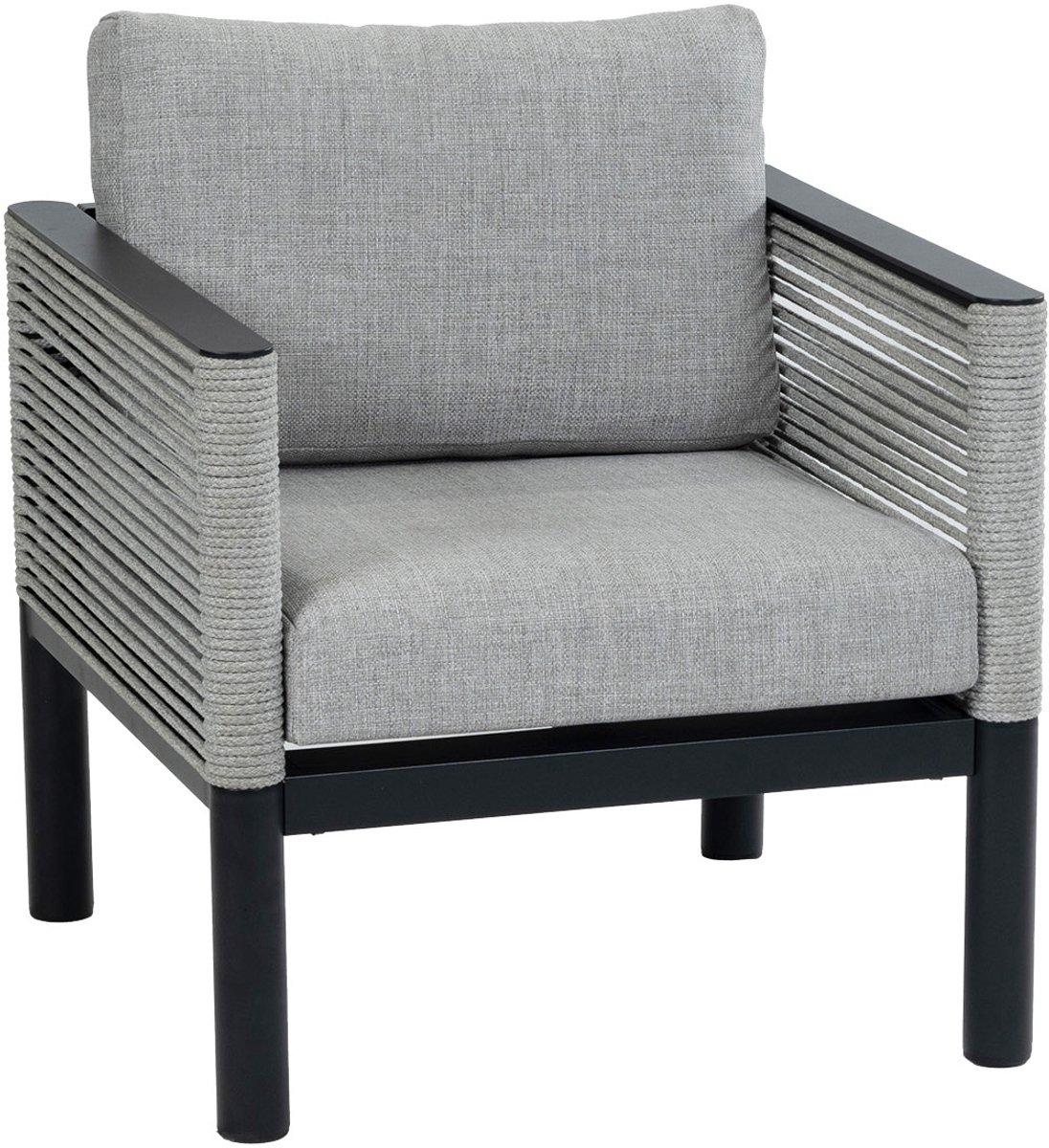 Loungestoel Cuba | Black | Rope & Aluminium
