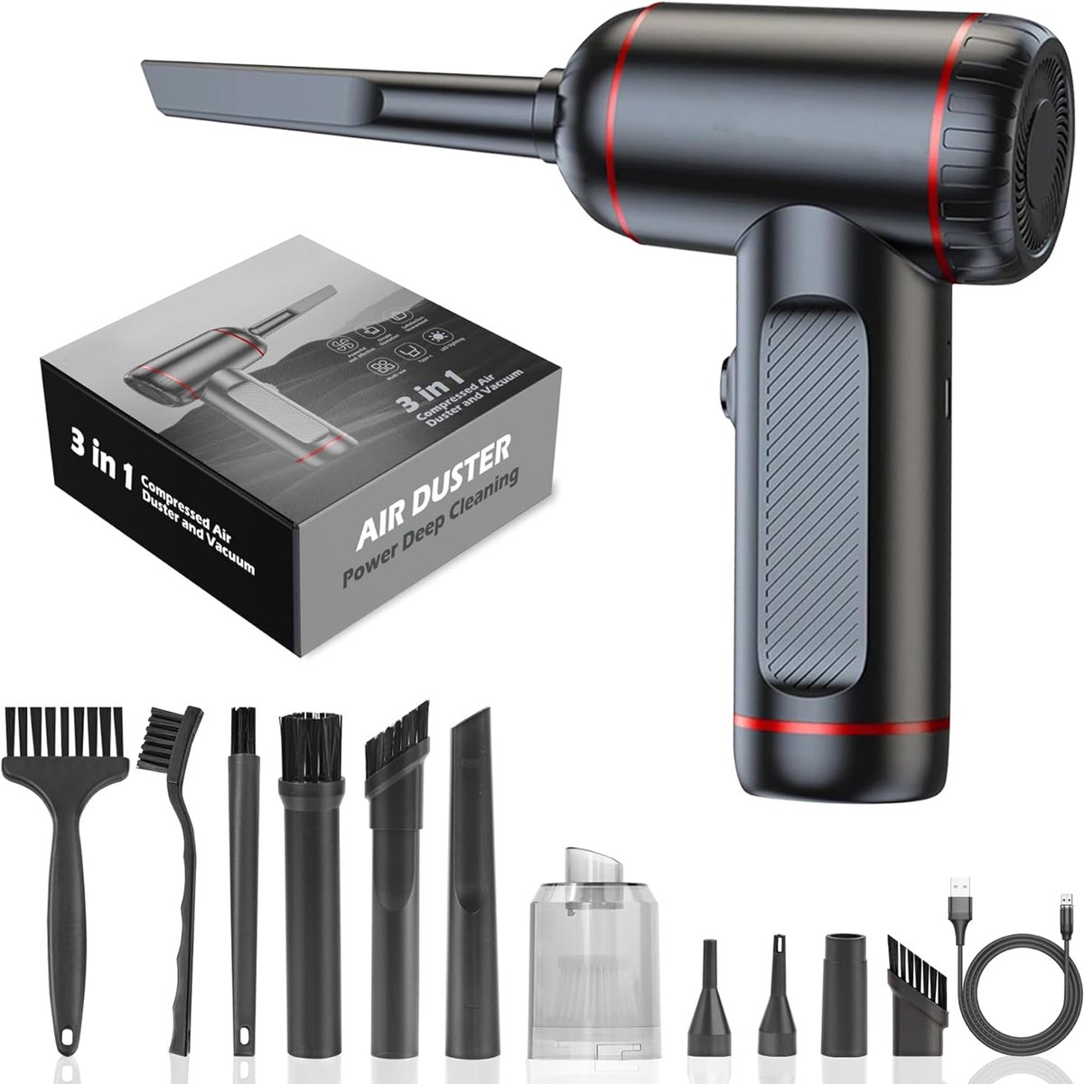 HAUSS SPOLE Handstofzuiger Draadloos Compact Zwart