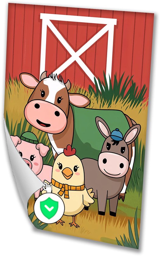 Schattige boerderijdieren voor schuur - Boerderij dieren poster - Wanddecoratie dieren - Digital Art - Muurdecoratie modern - Woonkamer accessoires - poster 40x60 cm