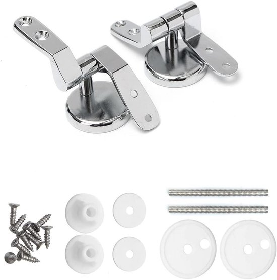 4 stks Toiletbril Scharnieren Fittingen, Quick Release Toilet Seat Bevestigingen Roestvrij Staal Terug naar Muur Vervanging Scharnieren, Universele Toiletbril Fittingen voor WC Toilet