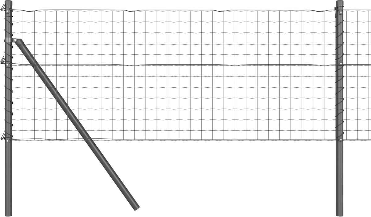 vidaXL - Euro - Fence - Grondfix - 25 - x - 0,4 - m - PVC-Coated - Staal - Grijs - Mesh