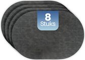 Set de table ovale Phreeze - 8 pièces - Napperons de table double face - Plastique - Gris clair et foncé