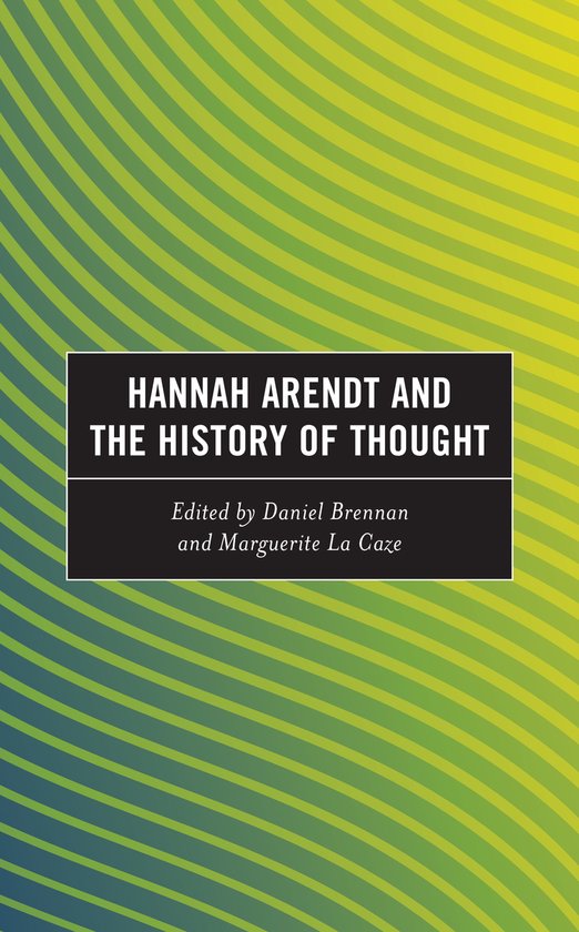 Boek "Hannah Arendt and the History of Thought", roze met groene golven.