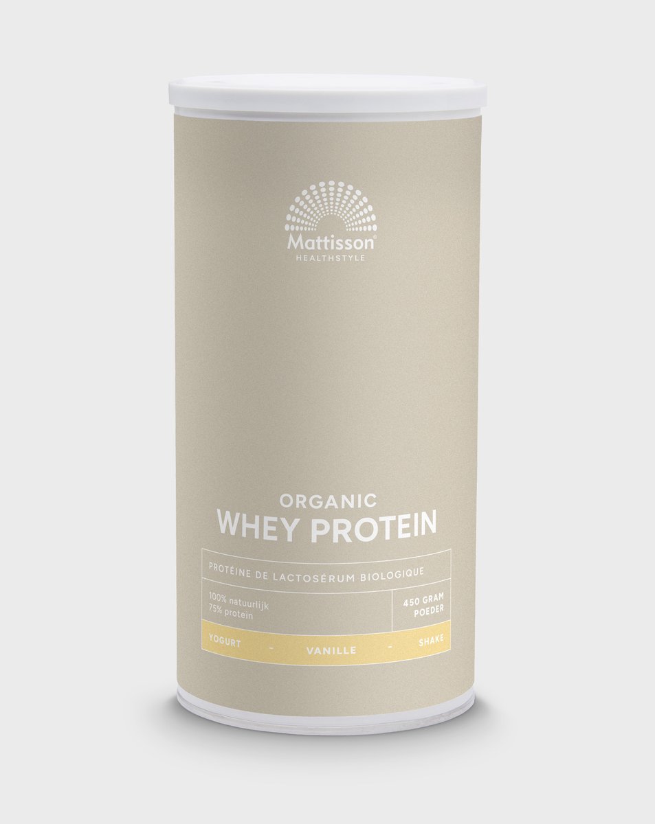 Goedkoopste Mattisson - Biologische Wei Proteïne Poeder - 75 Eiwit - Vanille - Whey Protein - 450 Gram