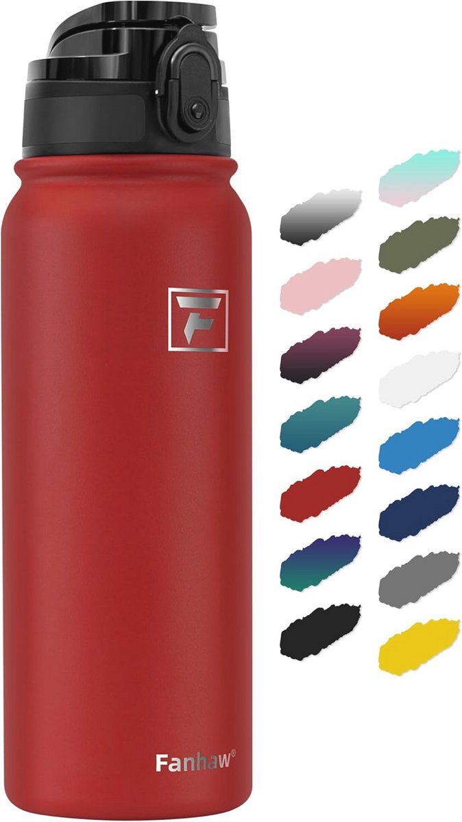 20oz geïsoleerde waterfles met klapdeksel - roestvrijstalen lekvrij en vaatwasmachinebestendig