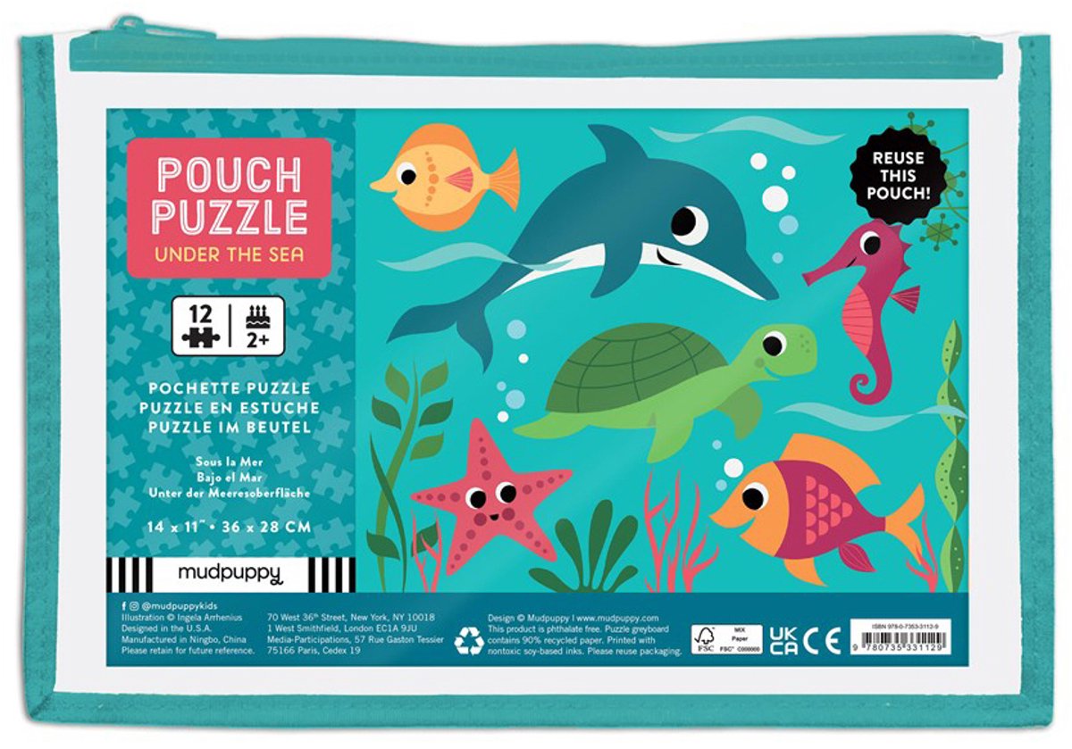MUDPUPPY Puzzel - Onder Water - 36X28Cm - 12 Stukken - 2 Jaar