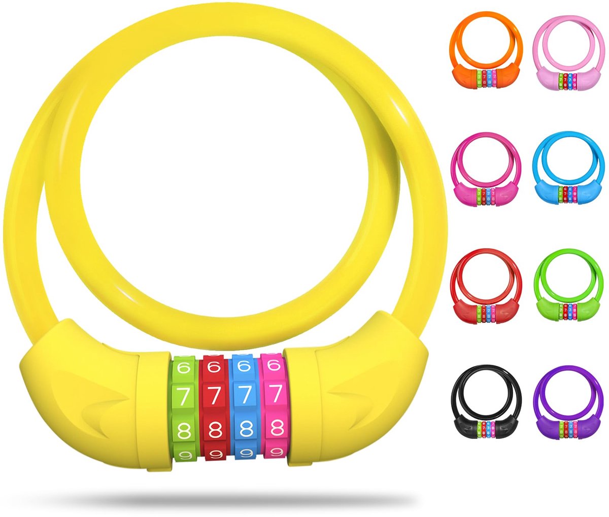 Ibenzoa® Robuust en Veilig Kinderfietsslot met Kleurrijk Design – Geschikt voor Meisjes en Jongens