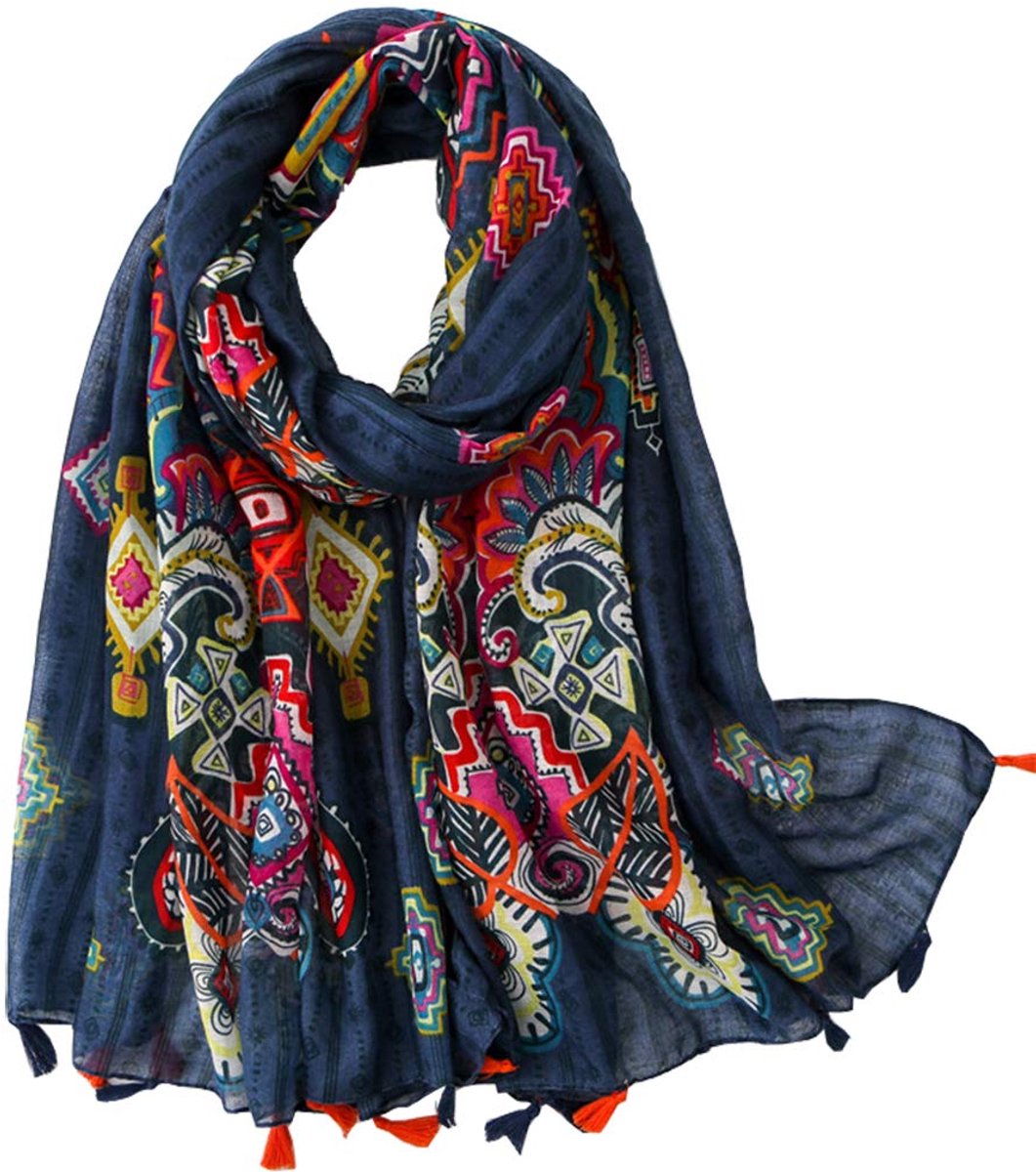 Ibenzoa® Zachte Viscose Overschafsel met Verfijnd Patroon – Perfect voor Elke Occasies