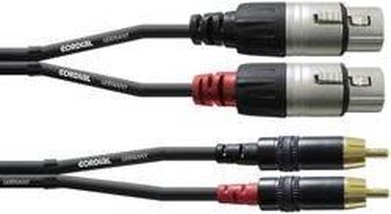 Cordial CFU 3 FC cable gender changer 2x Cinch 2x XLR Noir