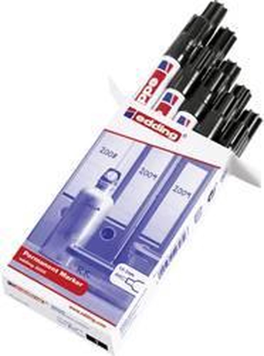 edding 3000 permanent marker rond - Zwart - 10 stuks - Alcoholstift