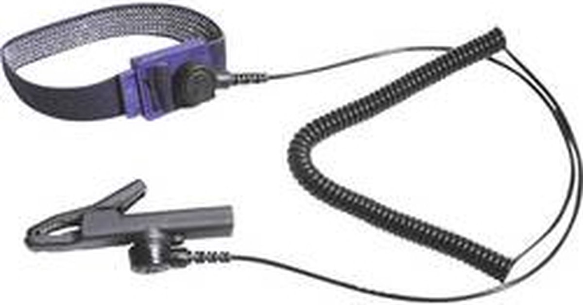 Bernstein Tools for Electronics 9-342 ESD-armband Zwart Incl. aardingskabel Drukknop 3 mm, Drukknop 10 mm, Krokodilklem