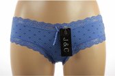 J&C string / hipster katoen Spikkel - M - Blauw