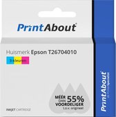 PrintAbout huismerk Inktcartridge T26704010 (T266) 3-kleuren Hoge capaciteit geschikt voor Epson