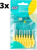 TePe Extra Soft Geel 0,70mm 3 x 8 stuks - Voordeelverpakking